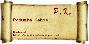 Poduska Kabos névjegykártya